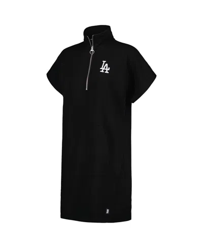 Dkny Women's  Sport Black Los Angeles Dodgers Emily Quarter-zip Sneaker Dress In Black