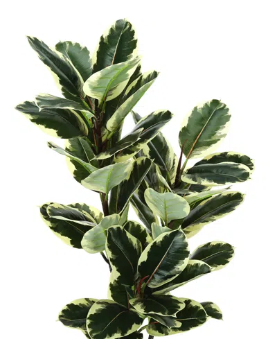 Monarch Specialties 47" Indoor Artificial Floor Oak Tree With Black Pot In Green