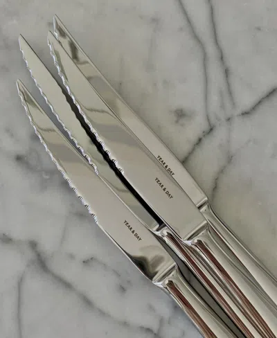 Year & Day Steak Knives, Set Of 4 In Polished Steel