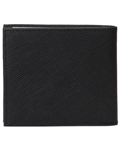 Shop Polo Ralph Lauren Men's Textured Saffiano Leather Billfold Wallet In Black