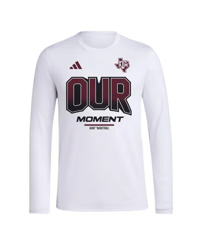 Shop Adidas Originals Men's And Women's Adidas White Texas A&m Aggies 2024 On-court Bench Our Moment Long Sleeve T-shirt