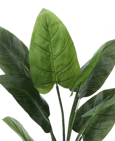 Monarch Specialties 37" Indoor Artificial Floor Aureum Tree With Black Pot In Green