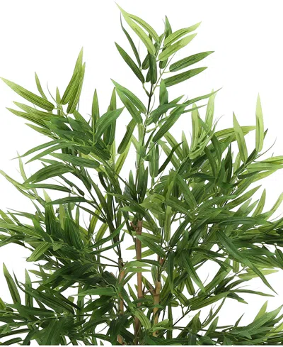 Monarch Specialties 50" Indoor Artificial Floor Bamboo Tree With Black Pot In Green