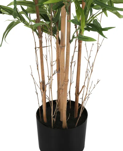 Monarch Specialties 50" Indoor Artificial Floor Bamboo Tree With Black Pot In Green