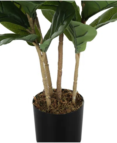 Monarch Specialties 41" Indoor Artificial Floor Fiddle Tree With Black Pot In Green