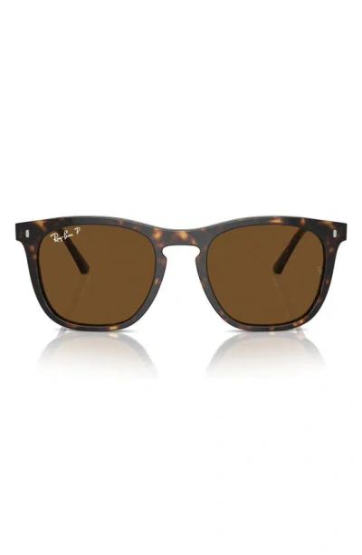 Ray Ban 53mm Polarized Square Sunglasses In Havana