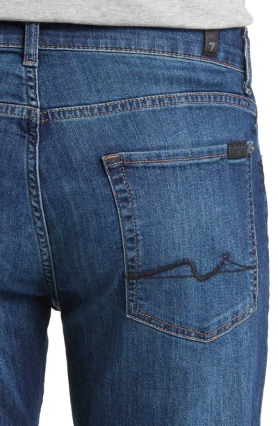 7 For All Mankind Ens Waking Hours Slimmy Brand-tab Straight-leg Slim-fit Stretch-denim Blend Jeans In Ironwood