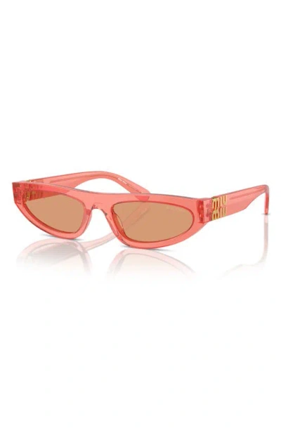 Miu Miu 56mm Irregular Sunglasses In Orange