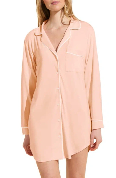 Eberjey Gisele Jersey Knit Sleep Shirt In Petal Pink