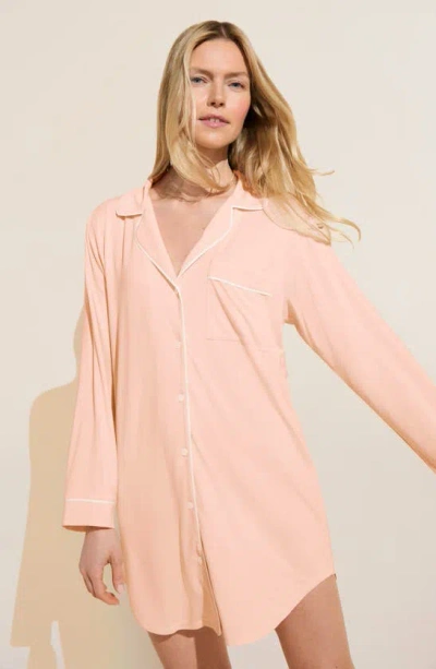 Shop Eberjey Gisele Jersey Knit Sleep Shirt In Petal Pink