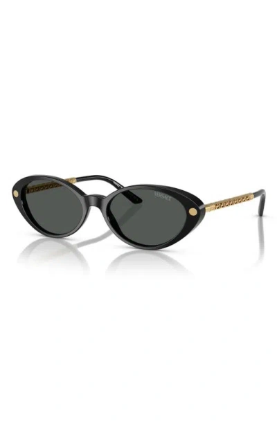 Shop Versace 54mm Oval Sunglasses In Black