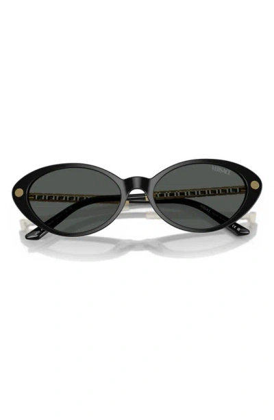 Shop Versace 54mm Oval Sunglasses In Black