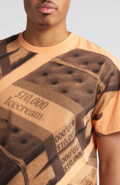 Shop Icecream Bands Cotton Graphic T-shirt In Cantaloupe