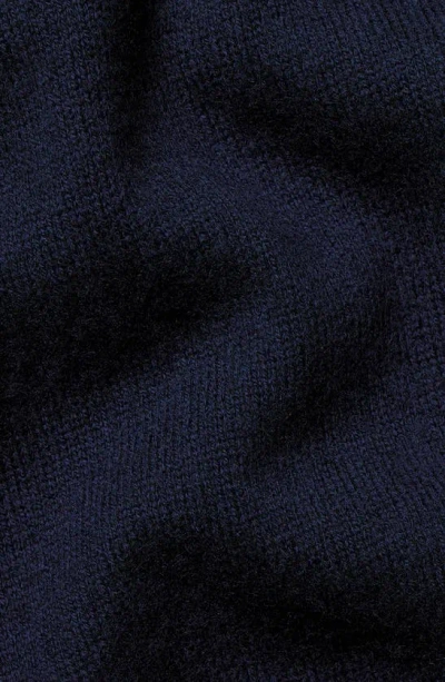 Shop Charles Tyrwhitt Merino Wool & Cashmere Button Neck Sweater In Navy