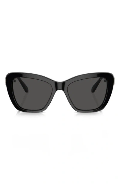 Shop Swarovski 55mm Cat Eye Sunglasses In Black