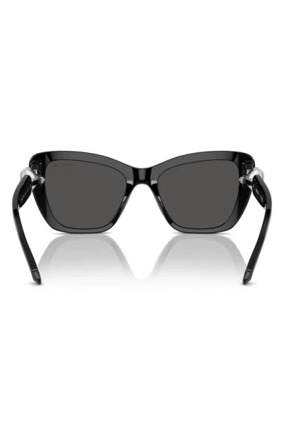 Shop Swarovski 55mm Cat Eye Sunglasses In Black