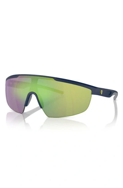 Shop Scuderia Ferrari 140mm Shield Sunglasses In Matte Blue