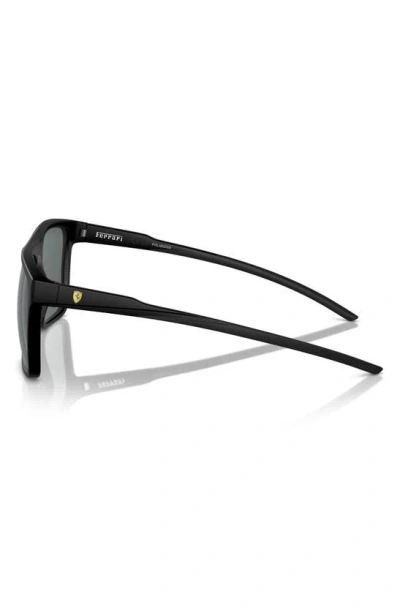 Shop Scuderia Ferrari 58mm Polarized Flat Top Sunglasses In Matte Black