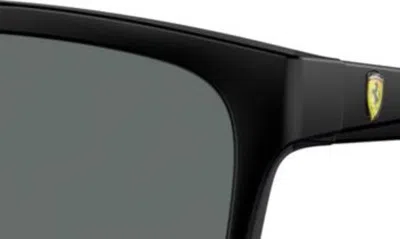Scuderia Ferrari 58mm Polarized Flat Top Sunglasses In Matte Black