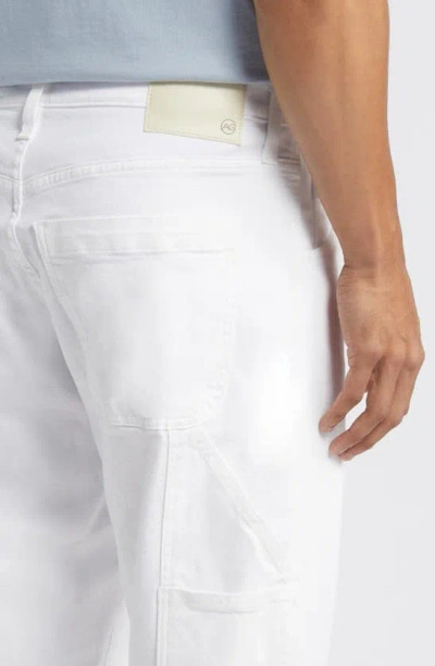 Shop Ag Wells Relaxed Tapered Carpenter Jeans In White
