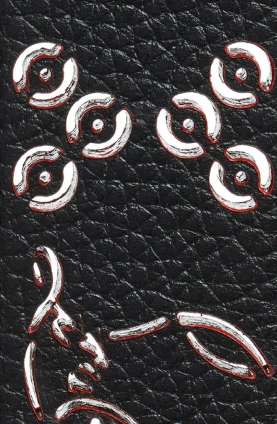 Shop Christian Louboutin Cl Logo Loubinthesky Leather Belt In Black-loubi/ Gun Metal