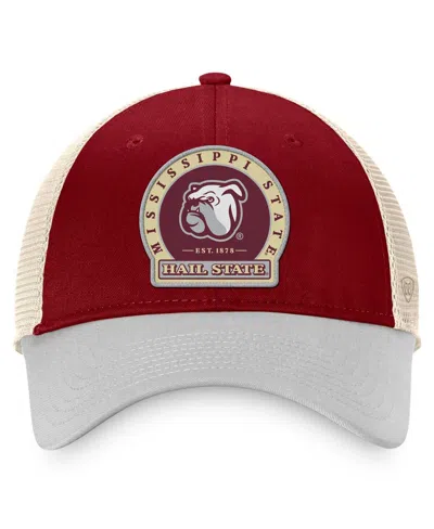 Top Of The World Men's  Maroon Mississippi State Bulldogs Refined Trucker Adjustable Hat In Maroon
