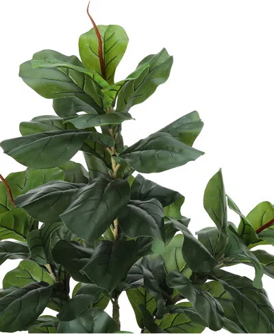 Monarch Specialties 47" Indoor Artificial Floor Fiddle Tree With Black Pot In Green