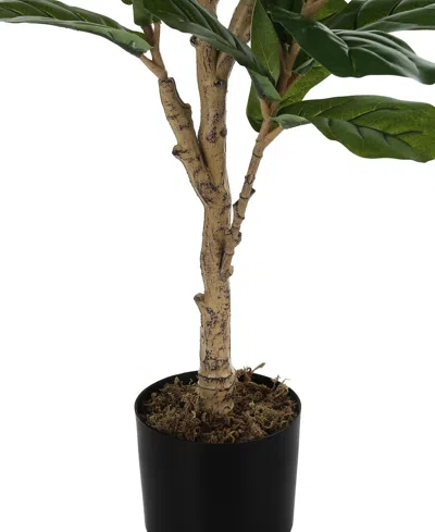 Monarch Specialties 47" Indoor Artificial Floor Fiddle Tree With Black Pot In Green