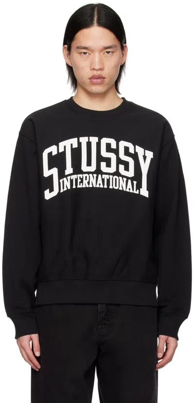 Shop Stussy Black 'international' Sweatshirt In Blac Black