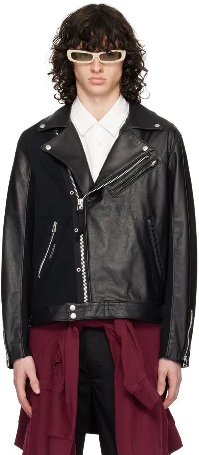 Shop Undercover Black Uc1d4206 Leather Jacket