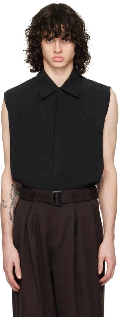 Shop Lgn Louis Gabriel Nouchi Black Twisted Shirt In Black 001