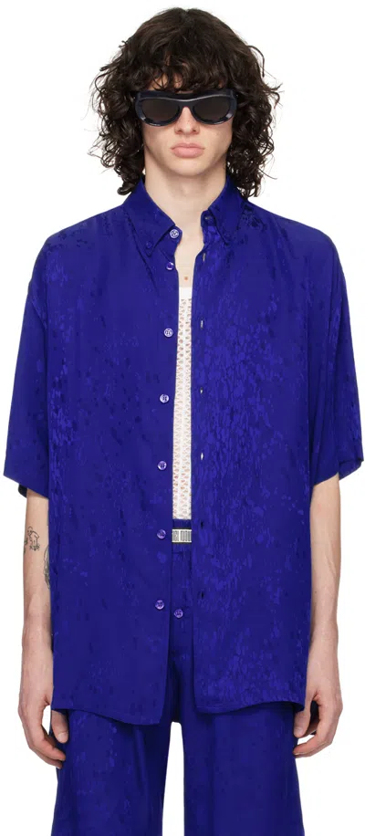Shop Lgn Louis Gabriel Nouchi Blue Drops Shirt In Phosphore 029