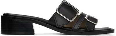 Shop Apc Black Aly Heeled Sandals In Lzz Black