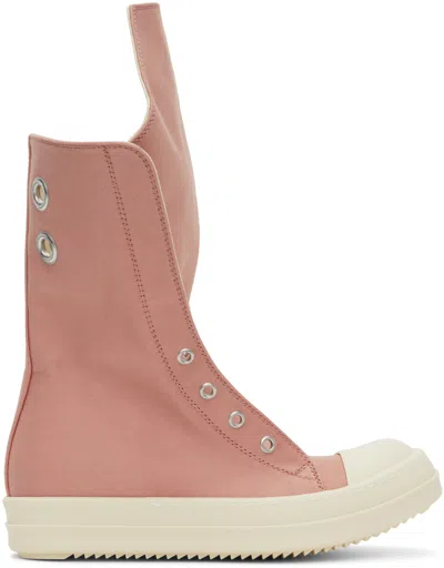 Shop Rick Owens Drkshdw Pink Boot Sneaks Sneakers In 1311 Dark Pink/milk