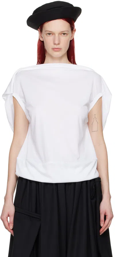 Shop Comme Des Garçons White Cape T-shirt In 2 White