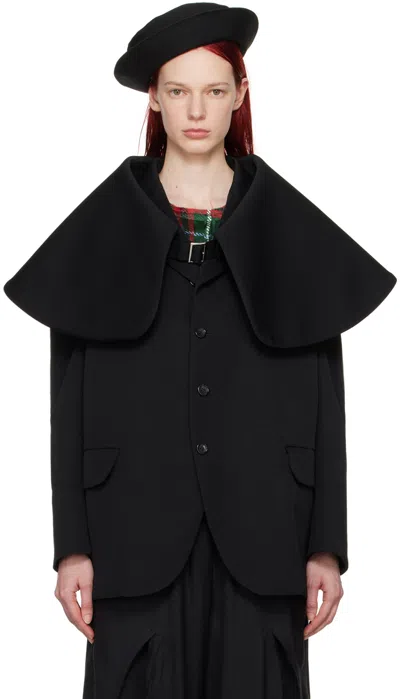 Shop Comme Des Garçons Black Collar Blazer In 1 Black