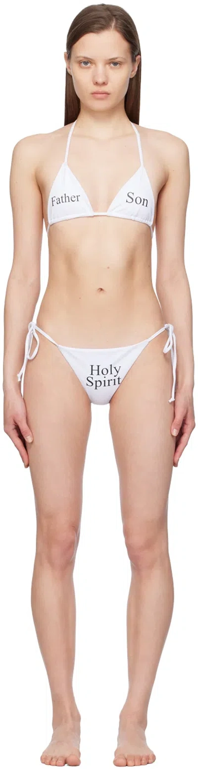 Shop Praying Ssense Exclusive White Holy Trinity Bikini In White/black
