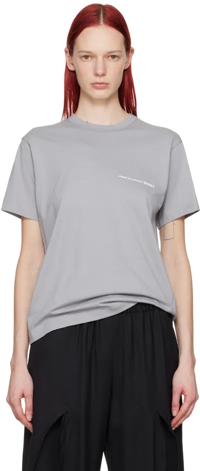 Shop Comme Des Garçons Shirt Gray Printed T-shirt In 1 Grey