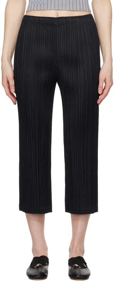 Shop Issey Miyake Black Thicker Bottoms 2 Trousers In 15 Black