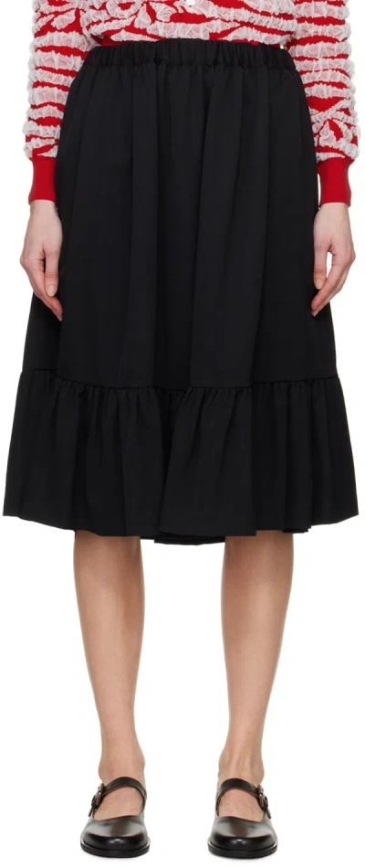 Shop Comme Des Garcons Girl Black Peplum Midi Skirt In 1 Black