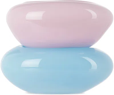 Shop Helle Mardahl Pink & Blue 'the Dish Pair' Dish Set In Rose & Blue Jelly