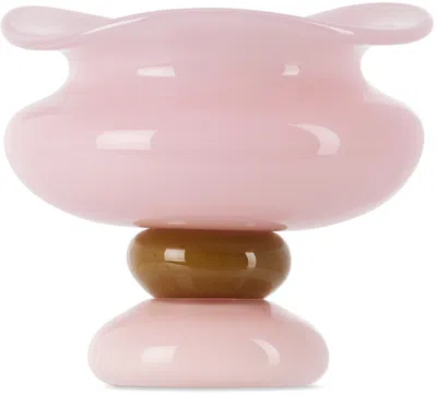 Shop Helle Mardahl Pink & Brown 'the Basin' Dish In Milky Rose & Caramel