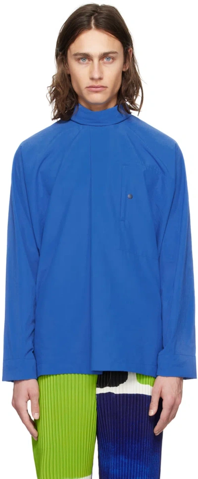 Shop Issey Miyake Blue Verso Shirt In 72-blue