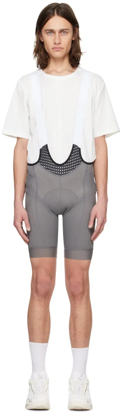 Shop Pas Normal Studios Gray Cycling Bib Shorts In Medium Grey