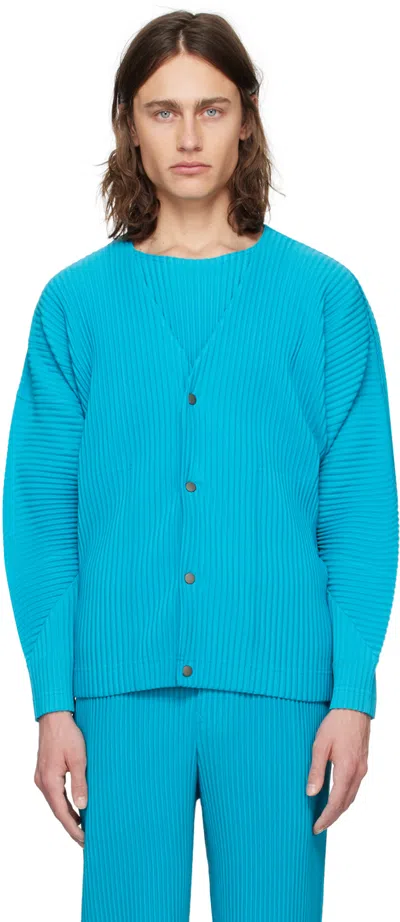Shop Issey Miyake Blue Monthly Color March Cardigan In 74-turquoise Blue