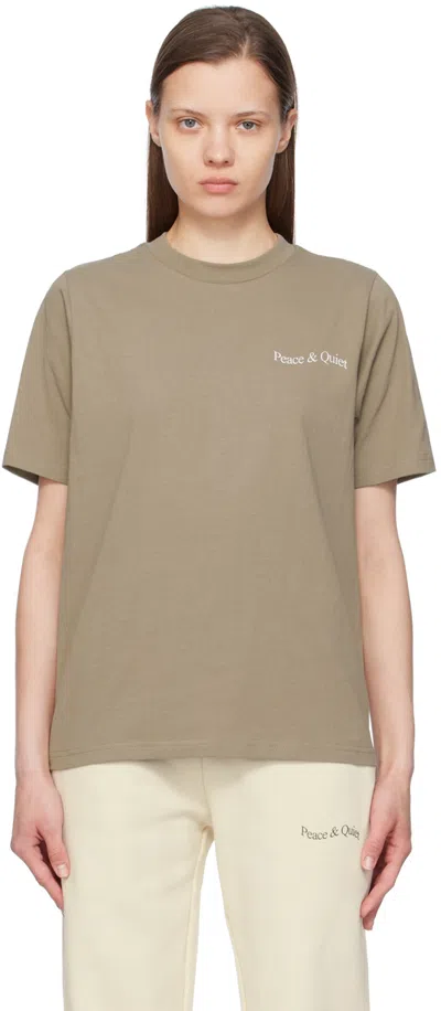Shop Museum Of Peace And Quiet Brown Wordmark T-shirt In Clay