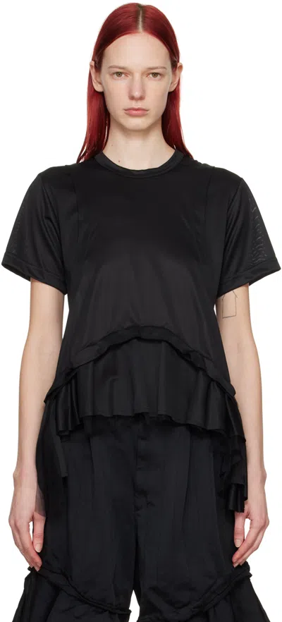 Shop Comme Des Garçons Comme Des Garçons Black Ruffled T-shirt In 1 Black/black
