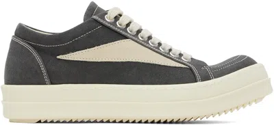 Shop Rick Owens Drkshdw Gray Vintage Sneakers In 7811 Dark Dust/milk/