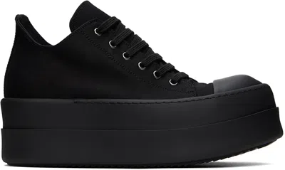 Shop Rick Owens Drkshdw Black Double Bumper Low Sneakers In 999 Black/black/blac