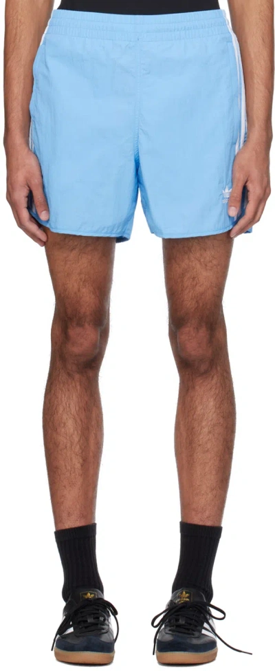 Shop Adidas Originals Blue Sprinter Shorts In Semi Blue Burst